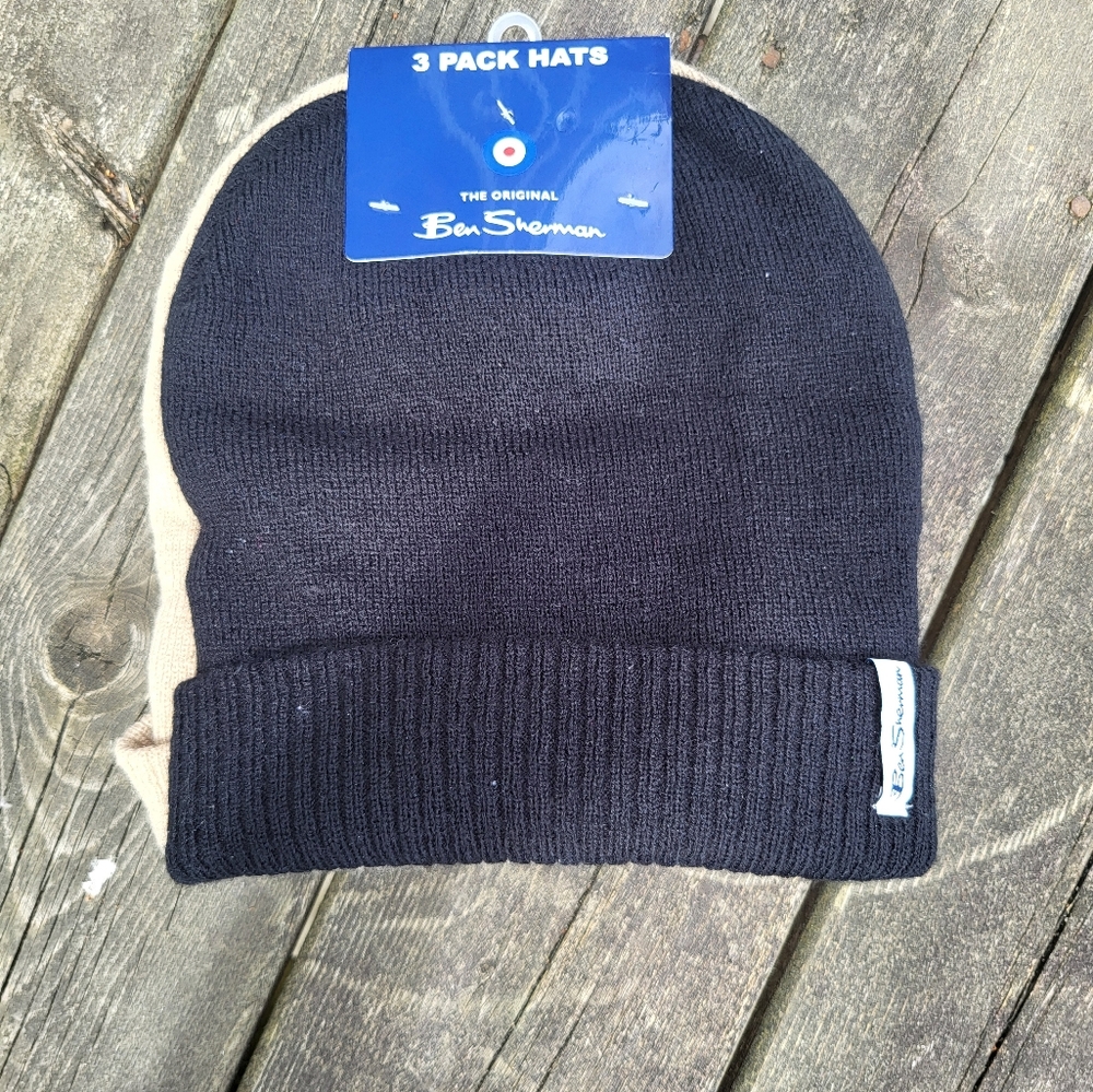 Ben Sherman NWT 3 Pac Mens Beanie